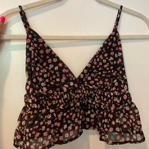 Blue blush floral top